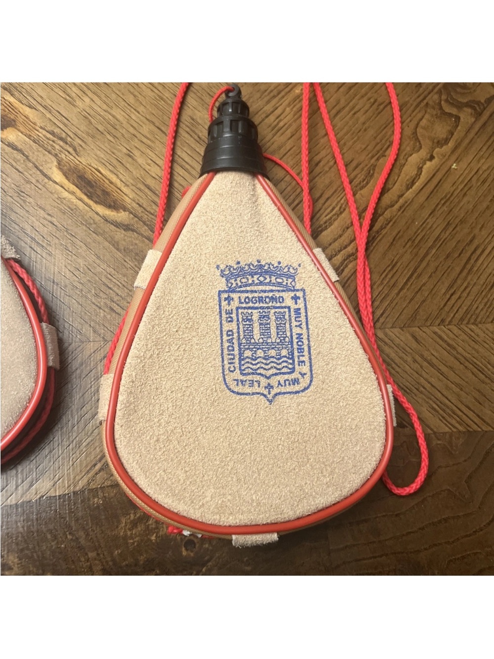 Lot of 2 Spanish Bota Bag Wine Water Canteen Rugged Leather Suede Spain - Picture 3 of 6